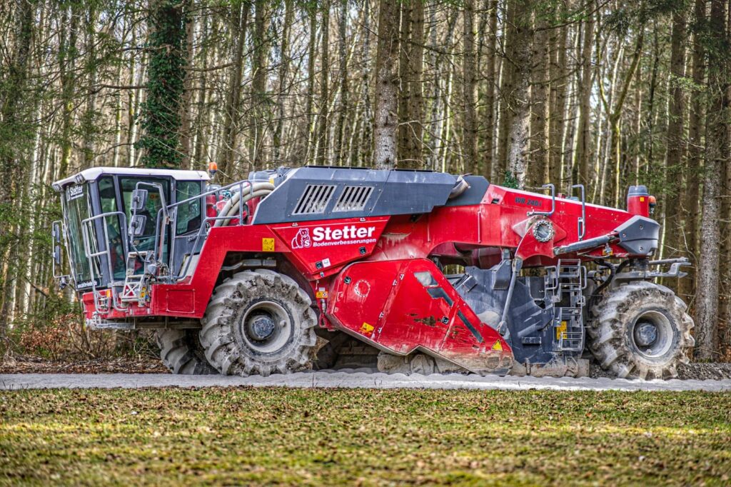 Bodenstabilisierung Windkraft Waldweg - F.J. Stetter GmbH
